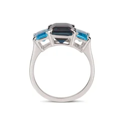 Dinny Hall Trinny Trilogy London Blue Topaz & Swiss Blue Topaz Ring
