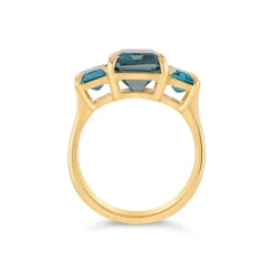 Dinny Hall Trinny Trilogy London Blue Topaz & Swiss Blue Topaz Ring