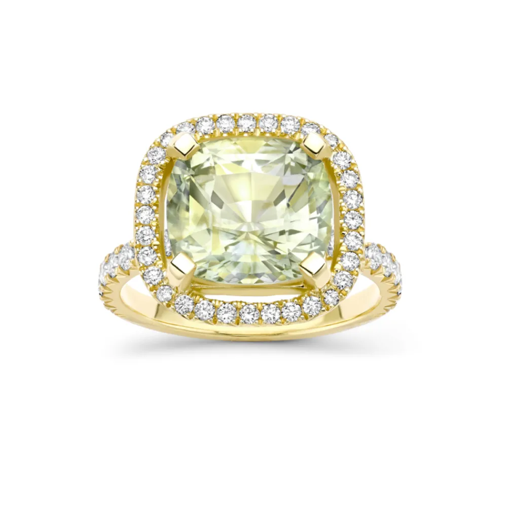Dinny Hall Zadie 18K Fine Pistachio Green Sapphire & Diamond Ring